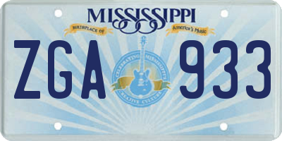 MS license plate ZGA933