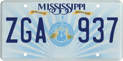 MS license plate ZGA937