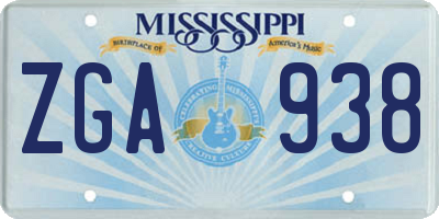 MS license plate ZGA938