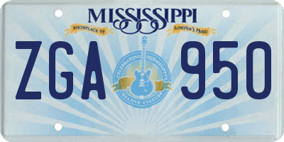 MS license plate ZGA950