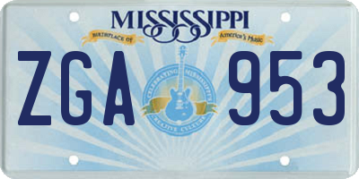 MS license plate ZGA953