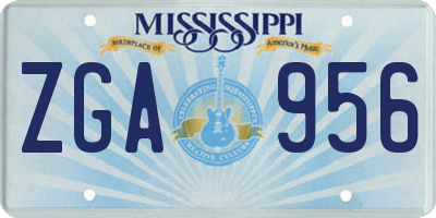 MS license plate ZGA956