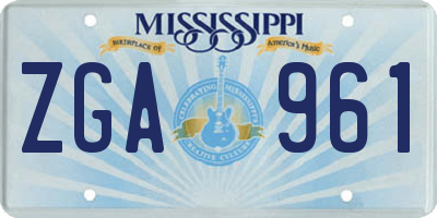 MS license plate ZGA961