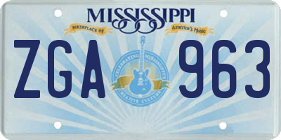 MS license plate ZGA963