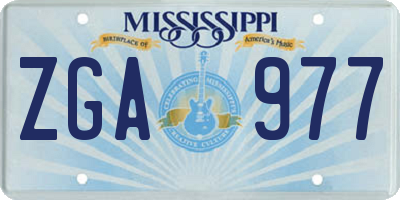 MS license plate ZGA977