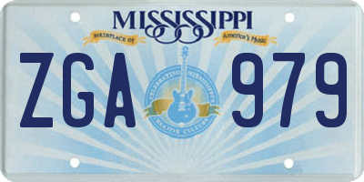 MS license plate ZGA979