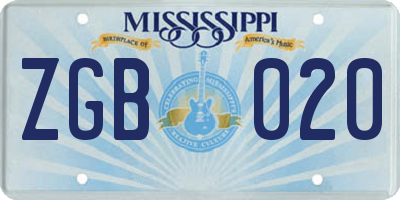 MS license plate ZGB020