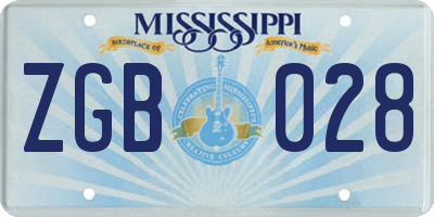 MS license plate ZGB028