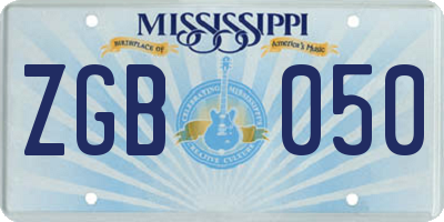 MS license plate ZGB050