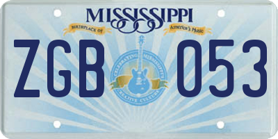 MS license plate ZGB053