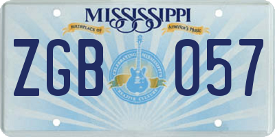 MS license plate ZGB057