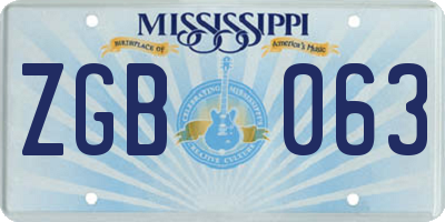 MS license plate ZGB063