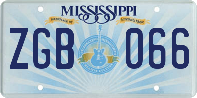 MS license plate ZGB066
