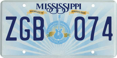 MS license plate ZGB074