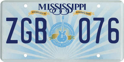MS license plate ZGB076