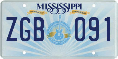 MS license plate ZGB091
