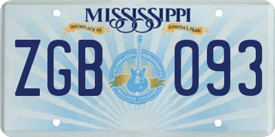 MS license plate ZGB093