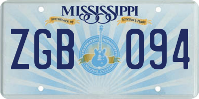 MS license plate ZGB094