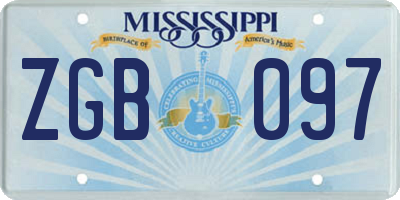 MS license plate ZGB097