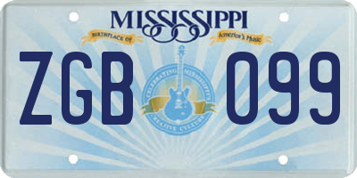 MS license plate ZGB099