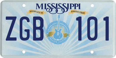 MS license plate ZGB101
