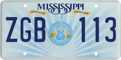 MS license plate ZGB113
