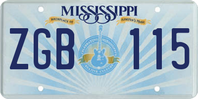 MS license plate ZGB115