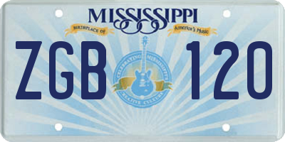 MS license plate ZGB120