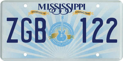 MS license plate ZGB122