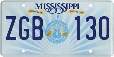 MS license plate ZGB130