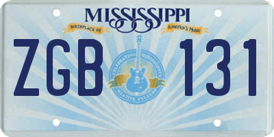 MS license plate ZGB131