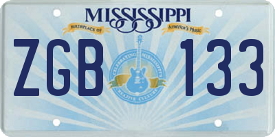 MS license plate ZGB133