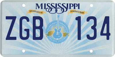 MS license plate ZGB134