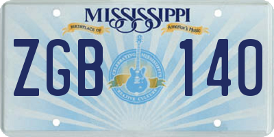 MS license plate ZGB140