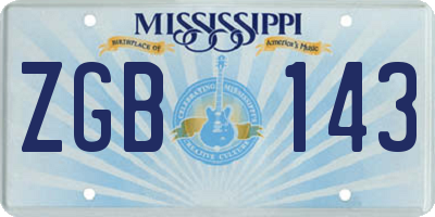 MS license plate ZGB143
