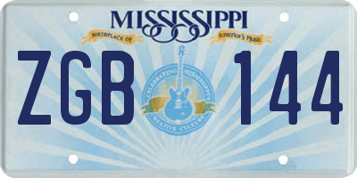 MS license plate ZGB144
