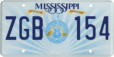 MS license plate ZGB154