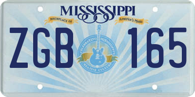 MS license plate ZGB165