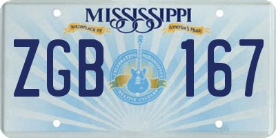 MS license plate ZGB167