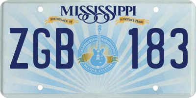 MS license plate ZGB183
