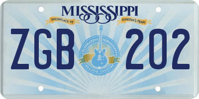 MS license plate ZGB202
