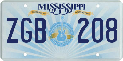 MS license plate ZGB208