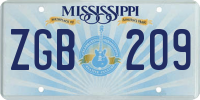 MS license plate ZGB209