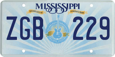 MS license plate ZGB229