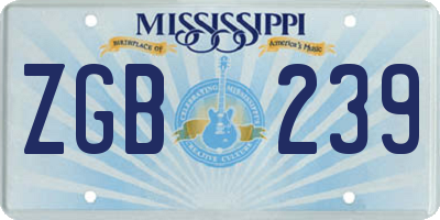 MS license plate ZGB239