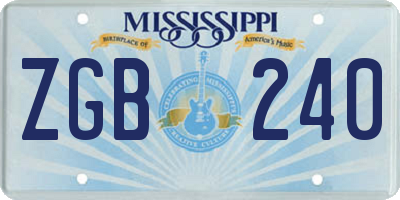 MS license plate ZGB240