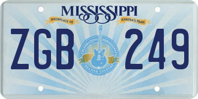 MS license plate ZGB249