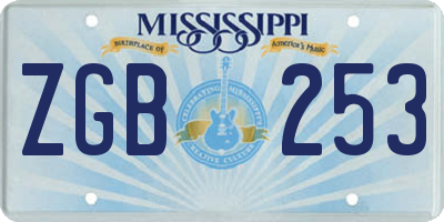 MS license plate ZGB253