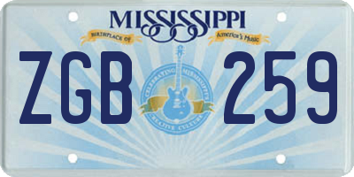 MS license plate ZGB259