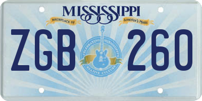 MS license plate ZGB260